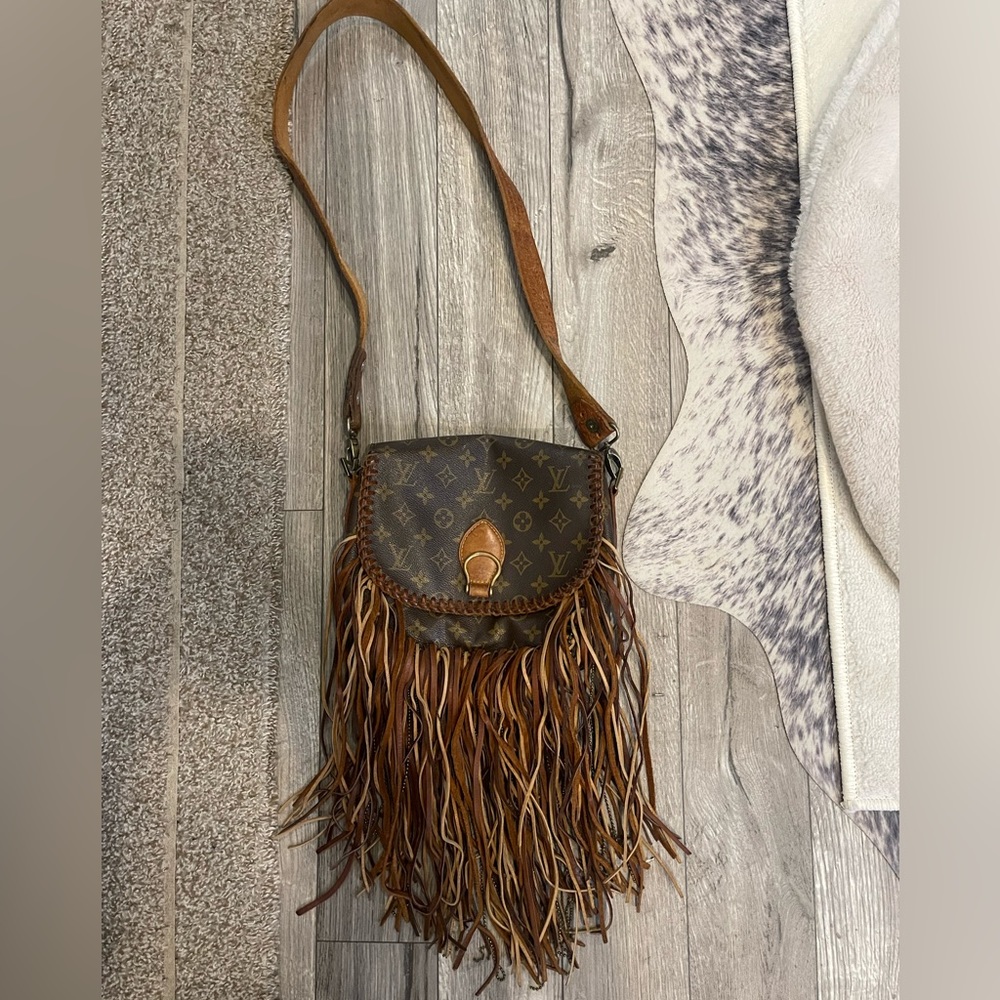 Revamped AUTHENTIC Louis Vuitton purse w/leather fringe